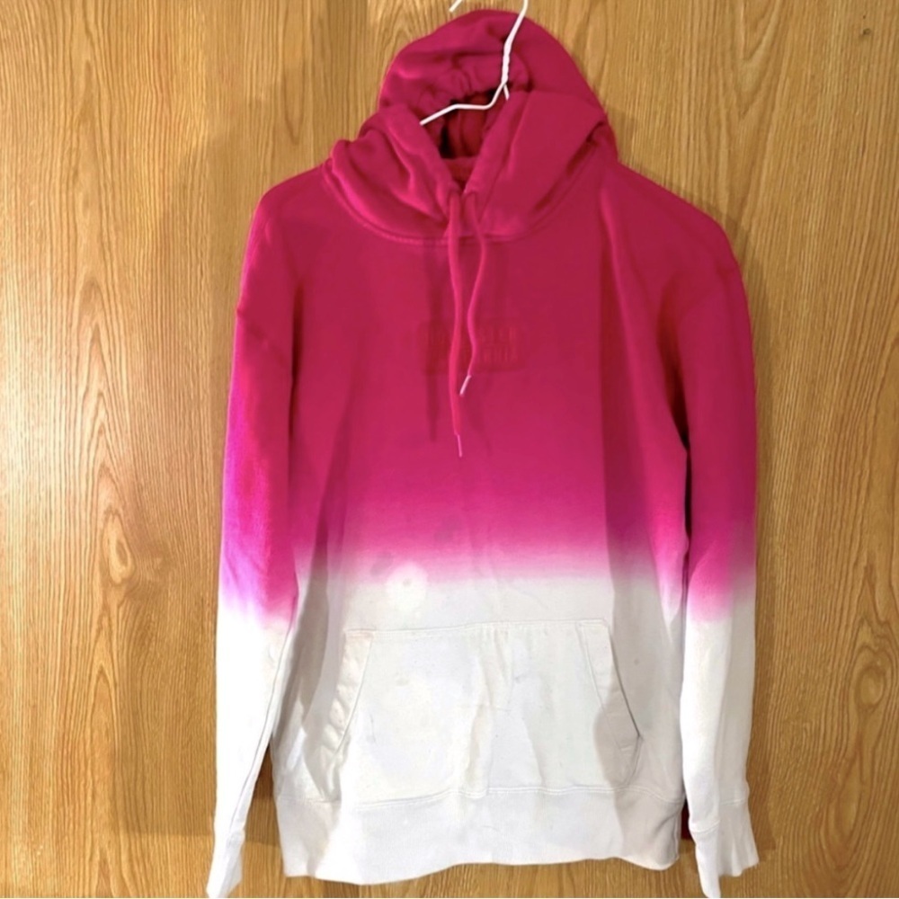 Hollister Ombré Dyed Logo Thick Hoodie Sweatshirt